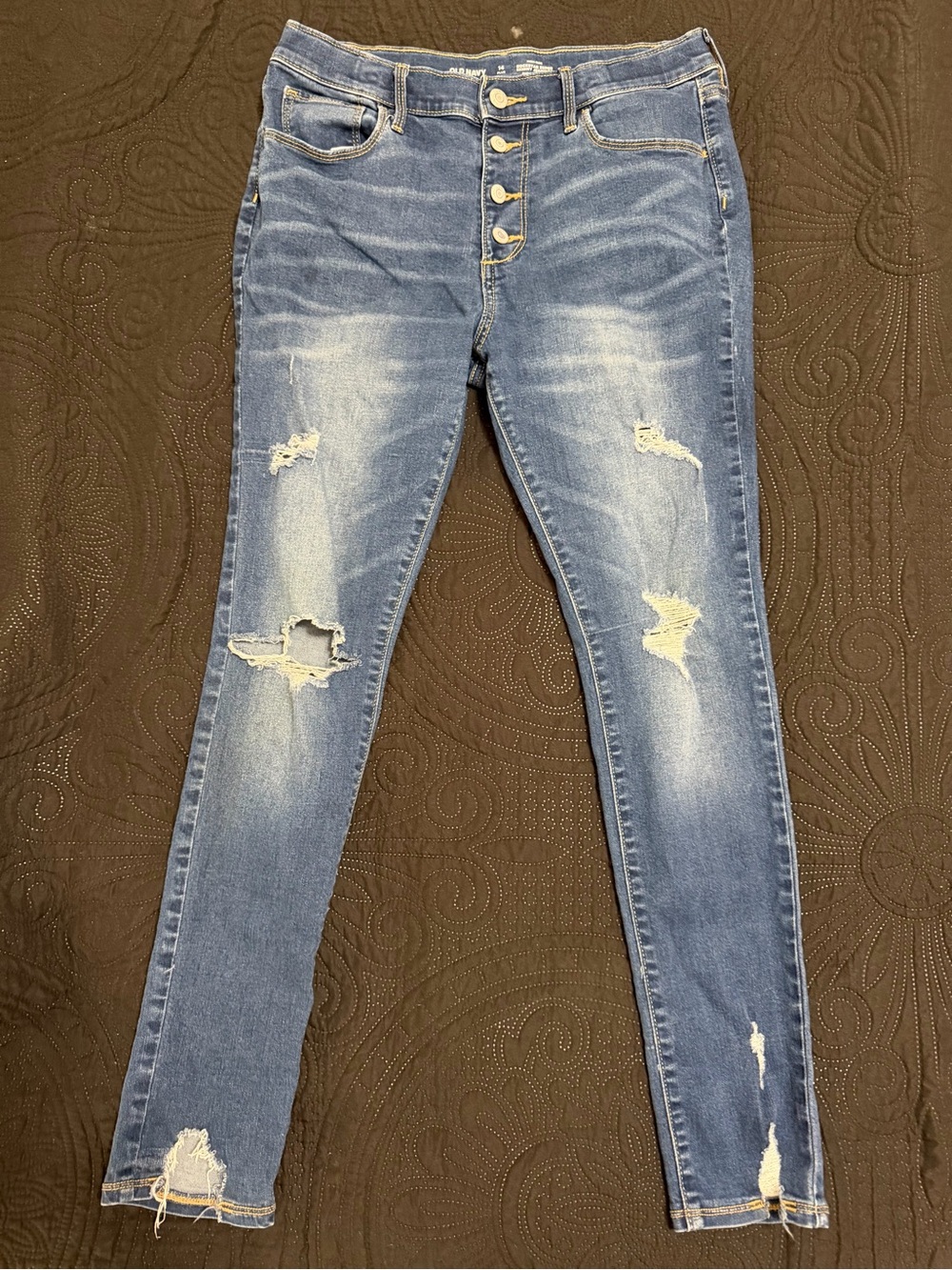 Girls Old Navy Distressed High Rise Rockstar Super Skinny Jeggings